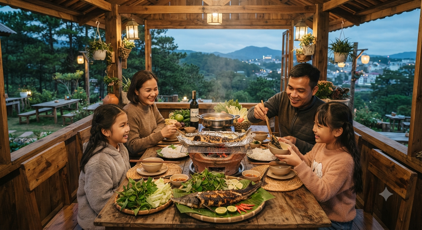 Hương vị đặc trưng của cá tầm nướng tại Cao Nguyên Quán