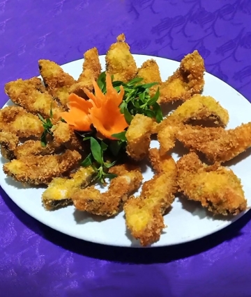 	Cá tầm chiên bột - nướng
